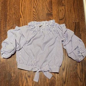 Habitual girl blue striped blouse
